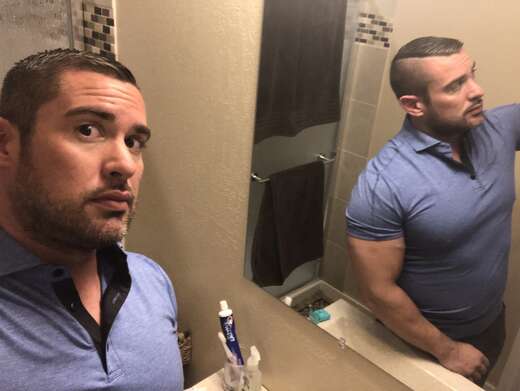 Muscle man ready to assist - Alternate Photo