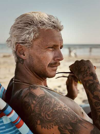 Young Tattooed Cyclist - Alternate Photo