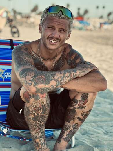 Young Tattooed Cyclist - Alternate Photo