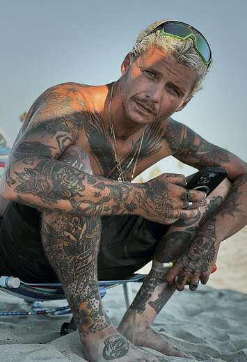 Young Tattooed Cyclist - Alternate Photo