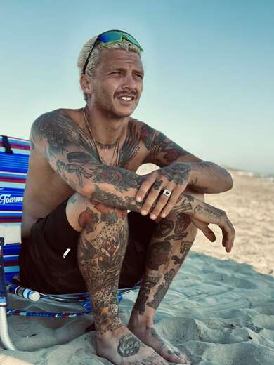 Young Tattooed Cyclist - Alternate Photo